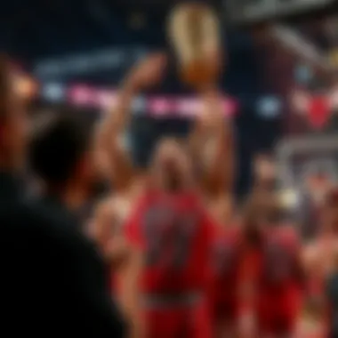 Celebration of a Chicago Bulls Victory Chicago Bulls celebrating a victory