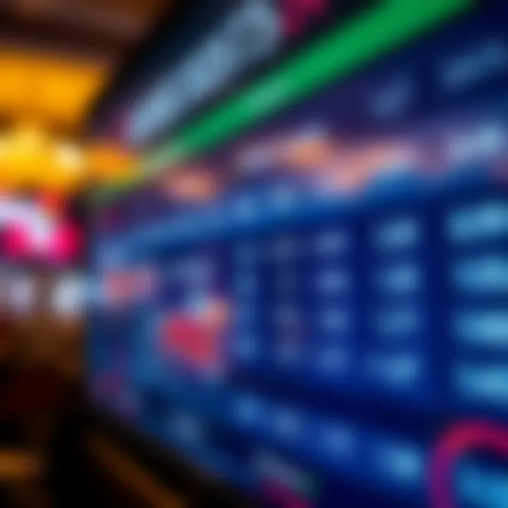 A collection of different horse racing betting odds displayed on a screen