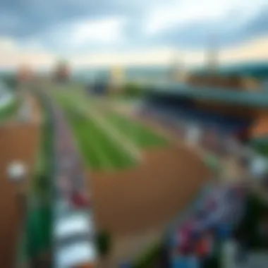Aerial view of the Churchill Downs racetrack during the Kentucky Derby