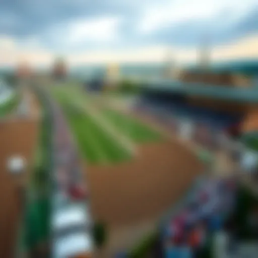 Aerial view of the Churchill Downs racetrack during the Kentucky Derby