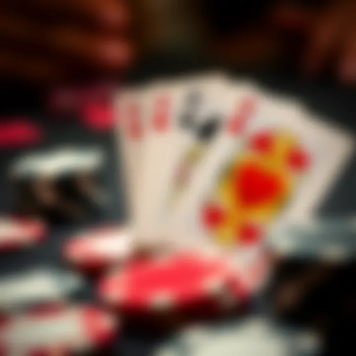 Chips and cards illustrating blackjack strategies