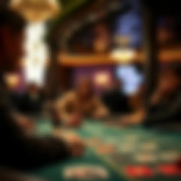 Exciting blackjack table with players engaged in the game