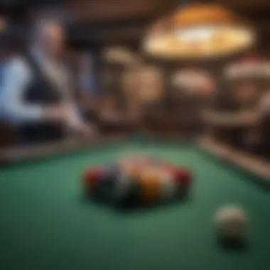 The unique setup combining billiards and poker elements