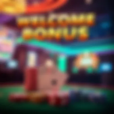 A vibrant banner illustrating the welcome bonus offer at Caesars Casino