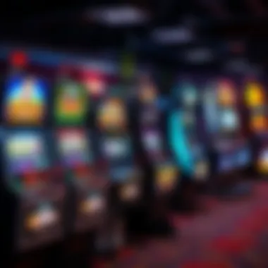 A collection of various slot machine designs lined up for sale