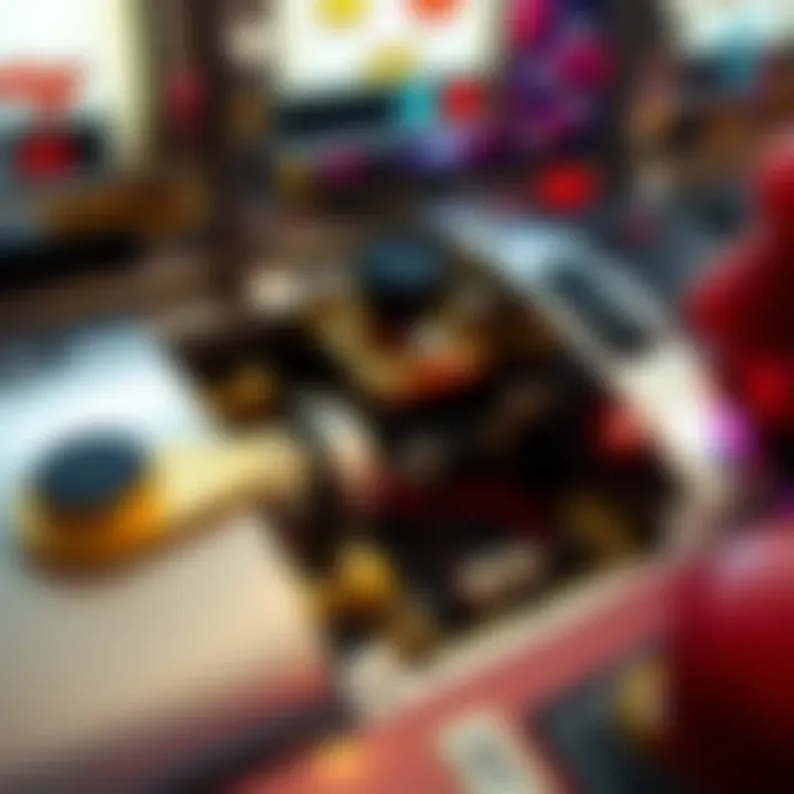 A close-up of the internal mechanisms of a slot machine