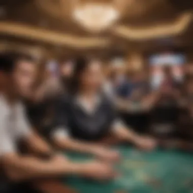 Diverse Gaming Experiences in Louisiana Casinos A variety of gaming tables inside a bustling casino