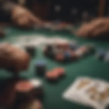 Poker table with chips and cards