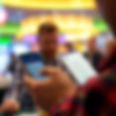 Checking Lottery Results Illustration of a person checking lottery results on a smartphone