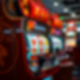 A vibrant illustration of a traditional Asian slot machine featuring cultural motifs