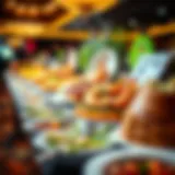 Exquisite buffet spread featuring seafood and gourmet dishes