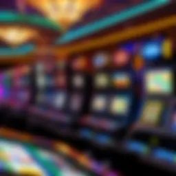 Colorful array of online slot machines at Caesars Casino