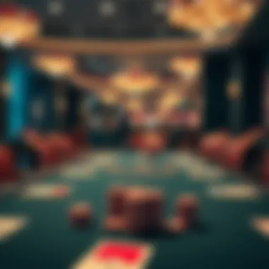 High-Stakes Poker Experience An elegant poker table set up for a high-stakes game, showcasing the allure of competitive gambling.