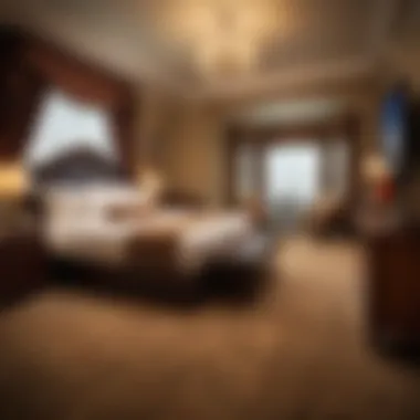 Luxurious guest room inside Colorado Belle Casino Resort featuring elegant decor