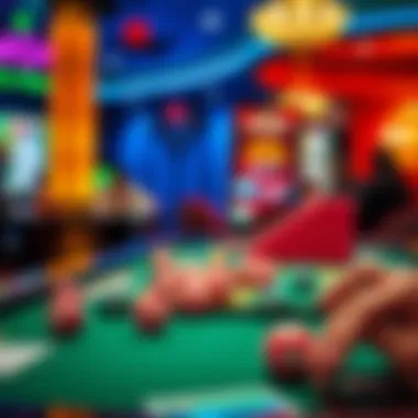 Vibrant Bingo Gameplay Exciting bingo game atmosphere with colorful cards and markers