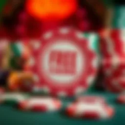 A visual representation of a casino chip surrounded by vibrant colors.