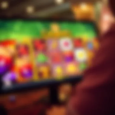 Close-up view of a computer screen showing free slot gameplay