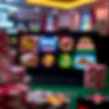 An illustration depicting various free online casino games on a digital screen