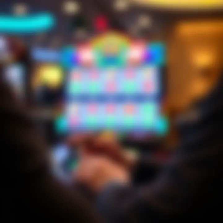 Digital Engagement with Slot Games Player engaged with a digital slot game on a tablet.