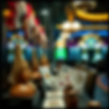 Historical artifacts representing Native American culture displayed in a casino