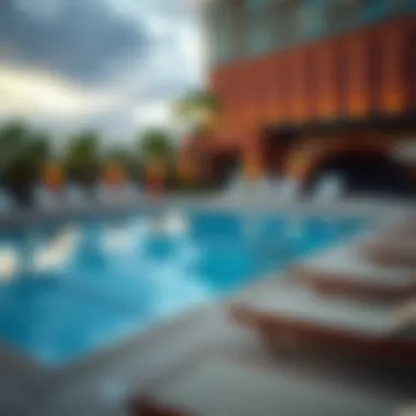 Outdoor Pool Area Outdoor pool area with sun loungers