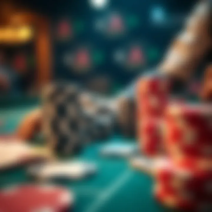 The Excitement of Gaming: Chips and Cards Close-up of poker chips and cards on a gaming table