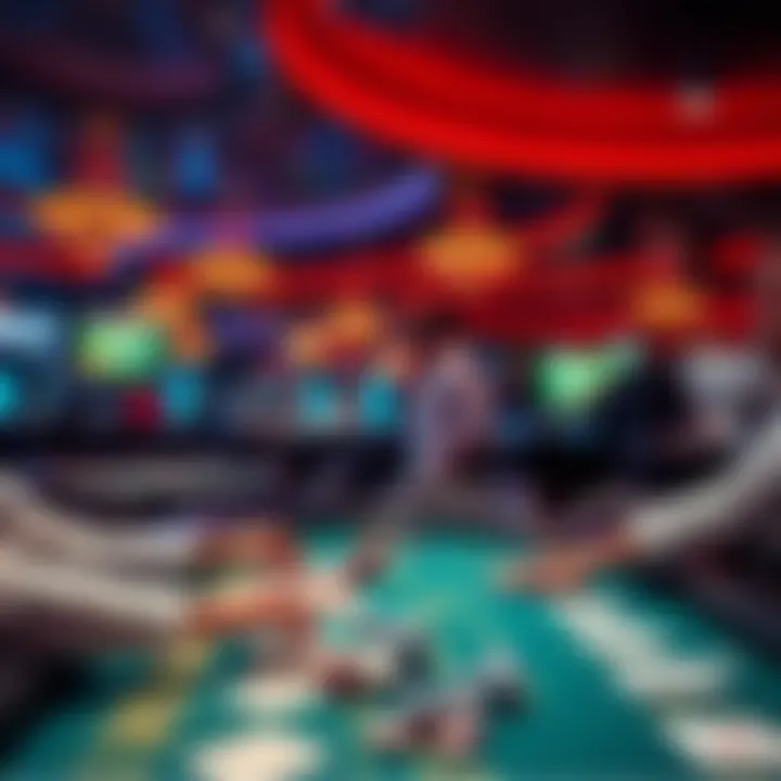 Virtual casino atmosphere showcasing diverse games