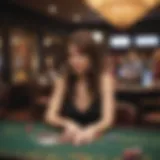 A digital representation of online blackjack gameplay