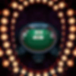 Aerial view of a virtual poker table