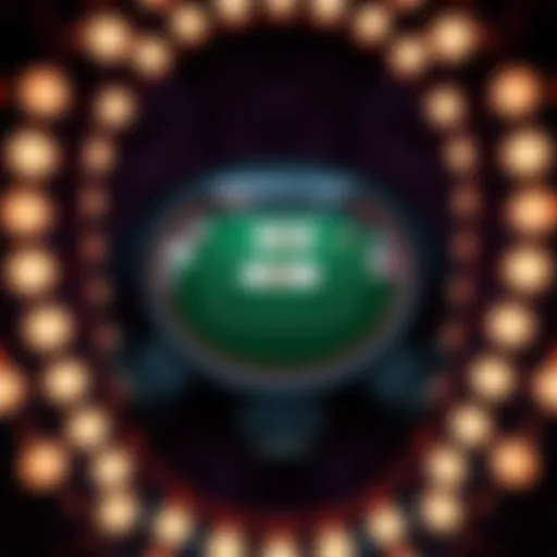 Aerial view of a virtual poker table