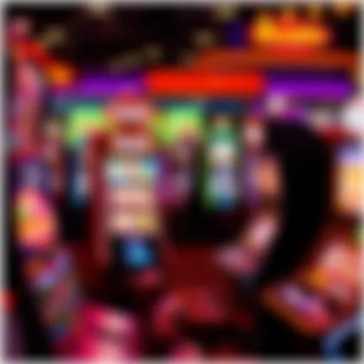Colorful display of various slot machine games