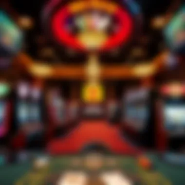 Luxurious gaming area filled with slot machines and tables