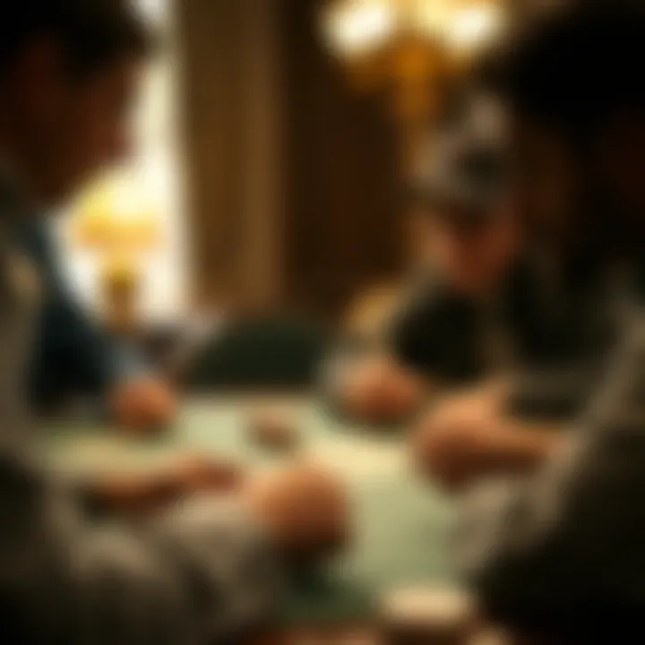 Players Strategizing in Rummy A close-up of players strategizing during a rummy game