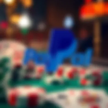PayPal and Casino Elements Visual representation of the PayPal logo with casino elements
