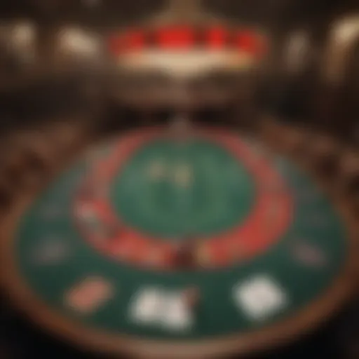 Intriguing layout of a Texas Hold'em table set for online play