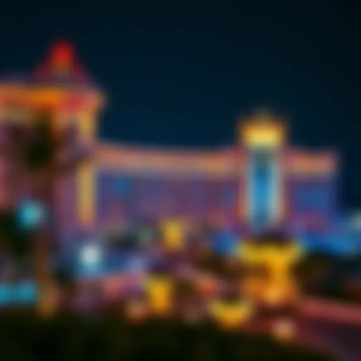 Casino Resort Illuminated at Night A stunning view of a casino resort at night