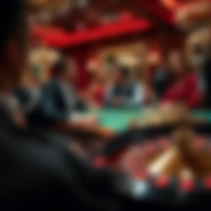 Engagement at the Roulette Table A close-up of a roulette table with players engaged in a game