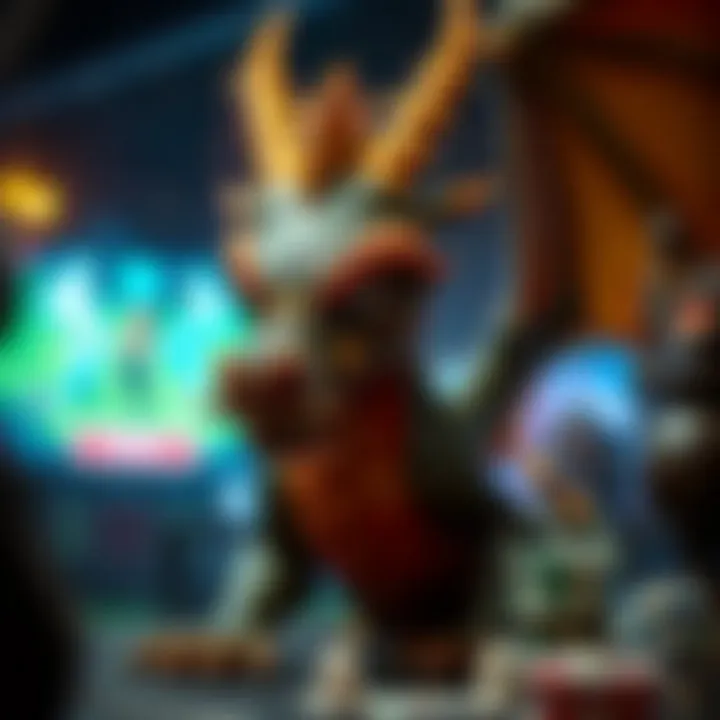 Detailed depiction of a dragon character in an online game