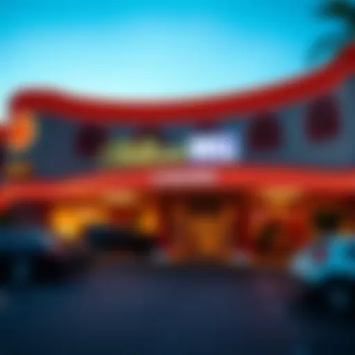 Exterior view of the William Hill Vegas Casino showcasing its vibrant atmosphere.