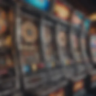 Close-up of modern slot machines