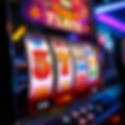 Visual representation of a vibrant 5 times pay slot machine interface