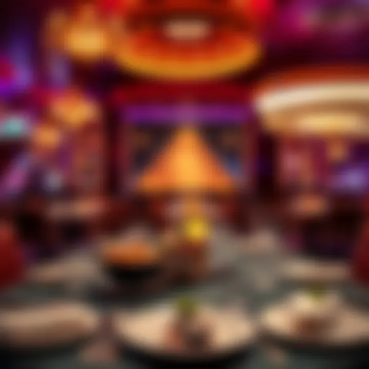 A beautifully arranged dining area within the Pyramid Casino offering gourmet cuisine.