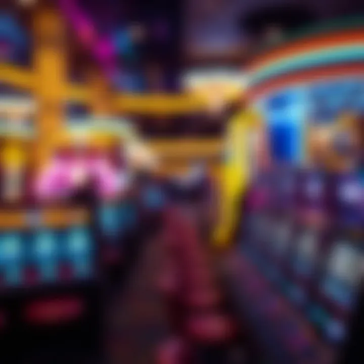 Interior view showcasing the luxurious gaming floor filled with vibrant lights and slot machines.