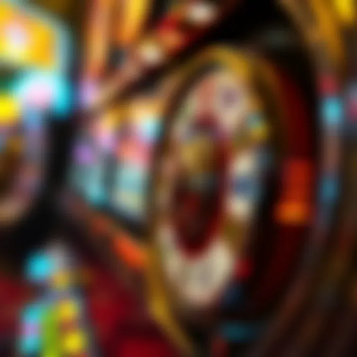 The Mechanics of a Slot Machine Reel A close-up of a spinning slot machine reel with symbols and graphics