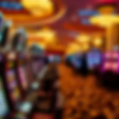 Vibrant Gaming Experience at The Wynn Boston Luxurious gaming floor filled with vibrant slot machines and gaming tables
