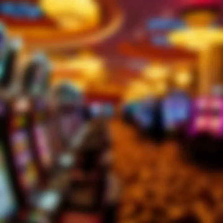 Vibrant Gaming Experience at The Wynn Boston Luxurious gaming floor filled with vibrant slot machines and gaming tables