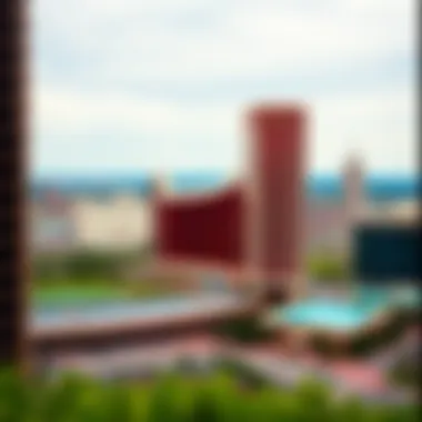 Panoramic View of The Wynn Boston and Boston Skyline Panoramic view of The Wynn Boston's surroundings and city skyline