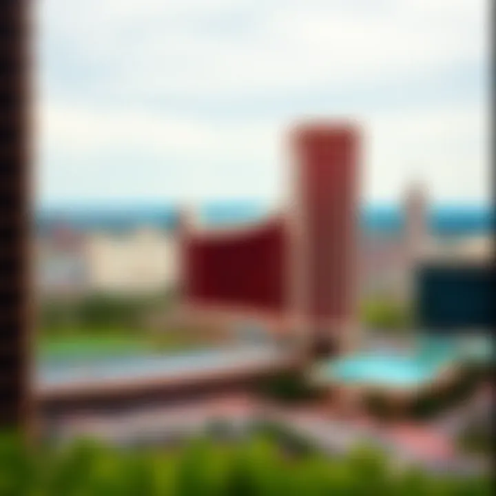Panoramic View of The Wynn Boston and Boston Skyline Panoramic view of The Wynn Boston's surroundings and city skyline