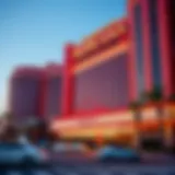 The stunning exterior of Tropicana Hotel and Casino showcasing its vibrant architecture