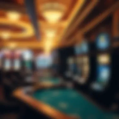 Dynamic Gaming Experience at Tropicana A glimpse inside the bustling gaming floor filled with slot machines and poker tables